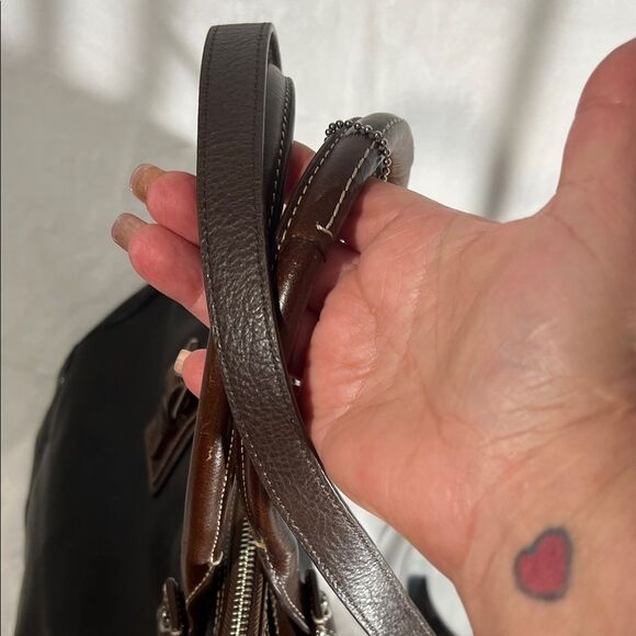 Coach Hamilton Black and Brown Leather Tote - F12444 - Picture 8 of 14